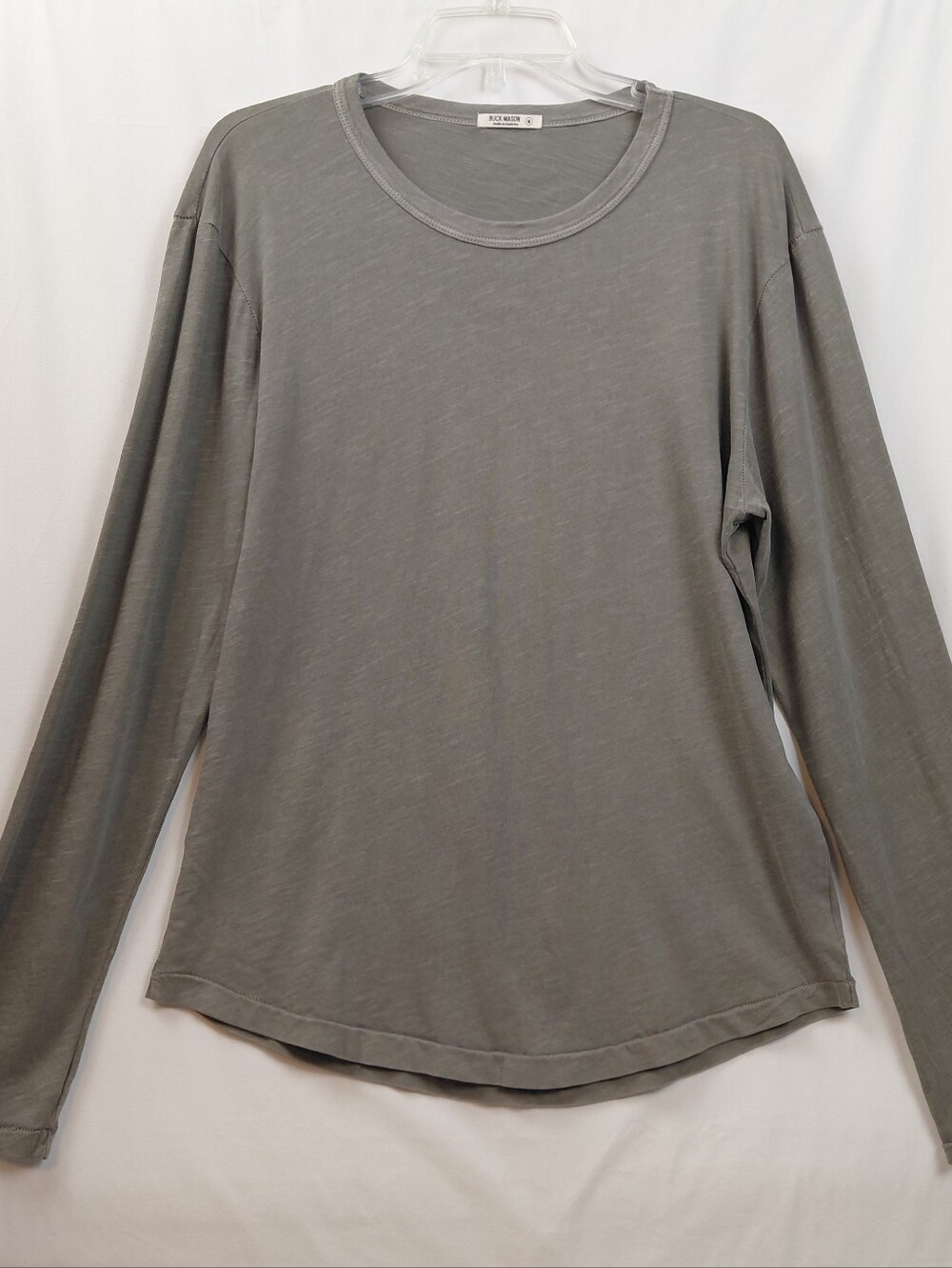 Buck Mason 100% Cotton Long Sleeve T Shirt Olive Drab Men's Size Medium